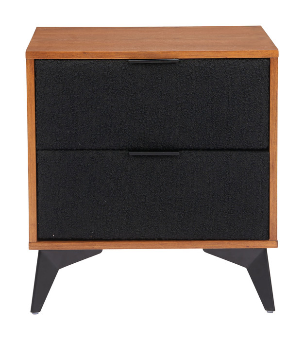 Zuo Modern Zarif Nightstand Black & Walnut