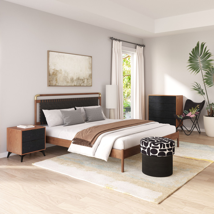 Zuo Modern Zarif Nightstand Black & Walnut