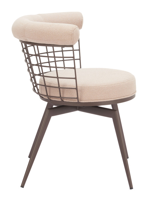 Zuo Modern Saku Swivel Dining Chair Beige & Brown