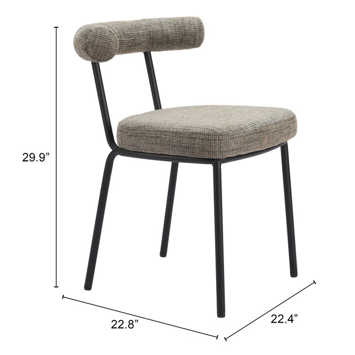 Zuo Modern Kede Dining Chair (Set of 2) Green Tweed