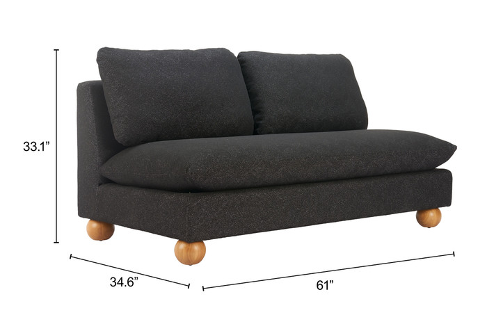 Zuo Modern Minze Loveseat Black