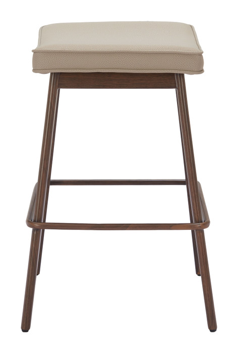 Zuo Modern Divat Counter Stool (Set of 2) Beige & Walnut