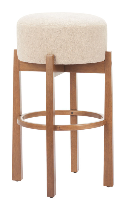 Zuo Modern Nade Barstool (Set of 2) Beige & Walnut