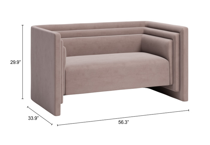 Zuo Modern Trippel Loveseat Taupe