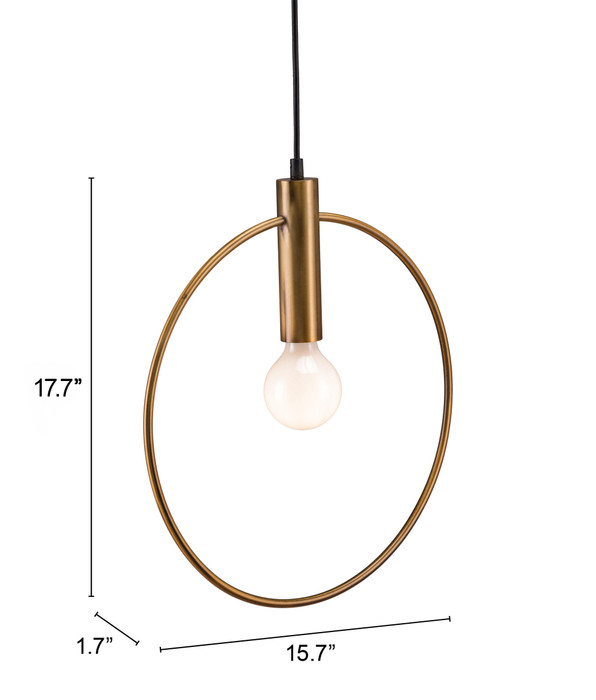 Zuo Modern Irenza Ceiling Lamp Brass