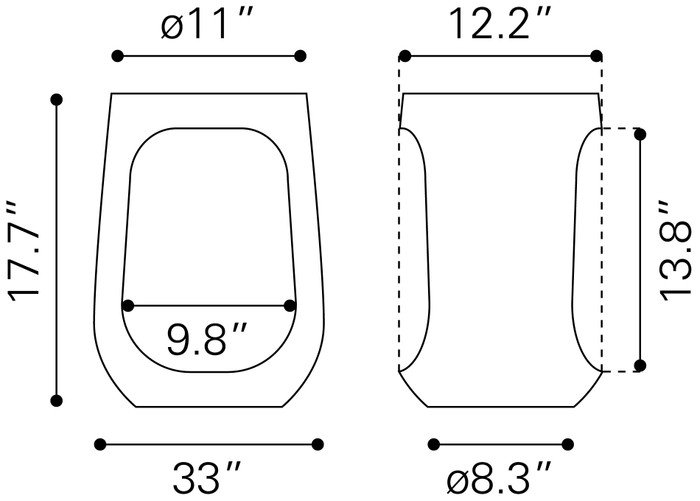 Zuo Modern Okno Side Table Walnut
