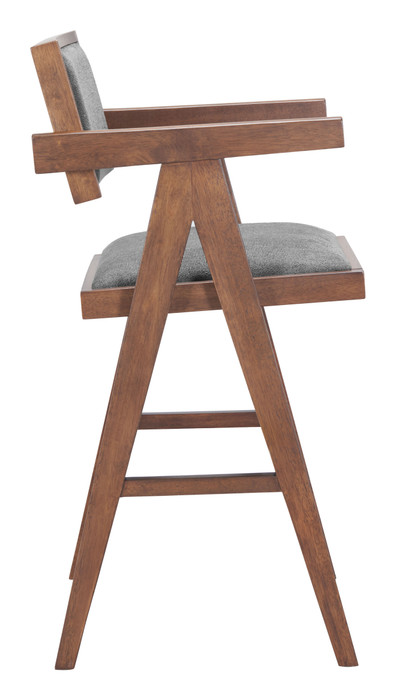 Zuo Modern Delhi Counter Stool (Set of 2) Gray & Walnut