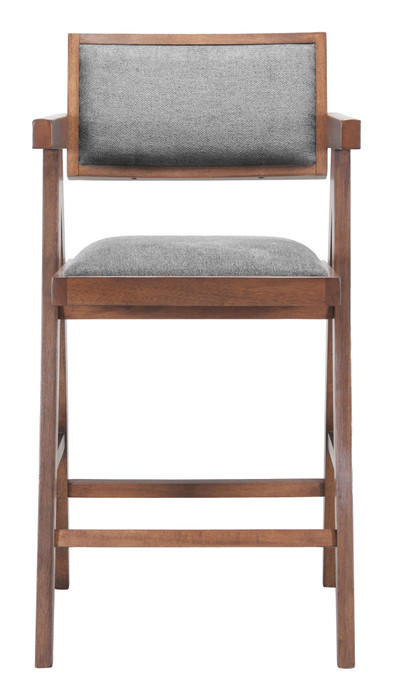 Zuo Modern Delhi Counter Stool (Set of 2) Gray & Walnut