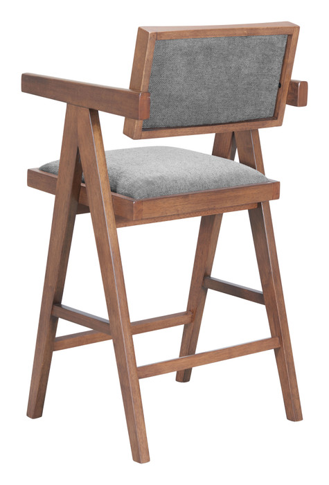 Zuo Modern Delhi Counter Stool (Set of 2) Gray & Walnut