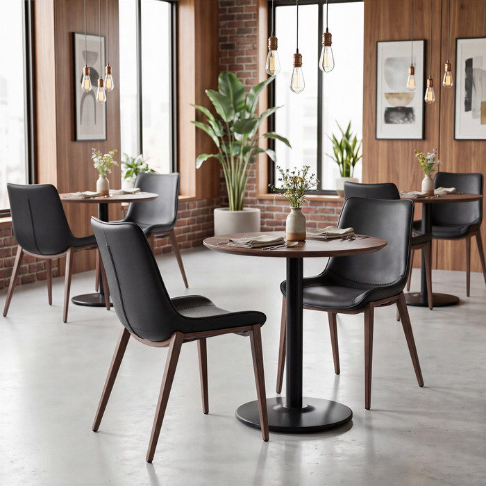 Zuo Modern Magnus Dining Chair (Set of 2) Black & Walnut