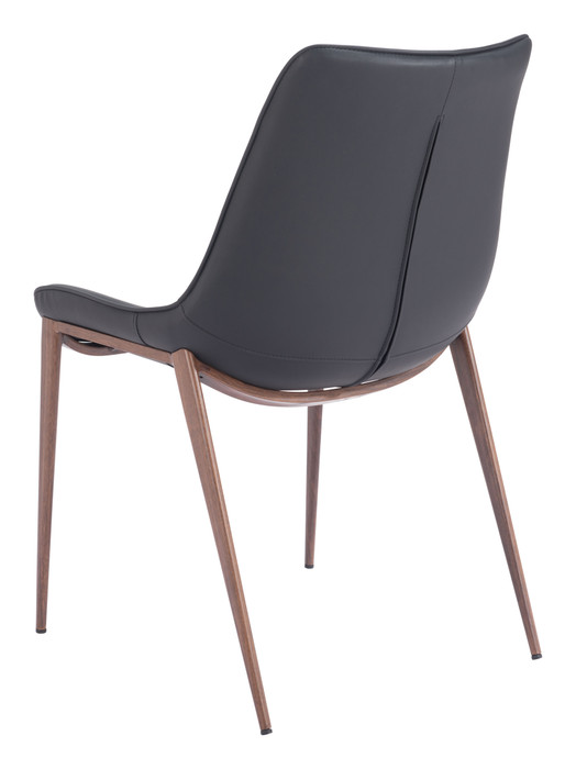 Zuo Modern Magnus Dining Chair (Set of 2) Black & Walnut