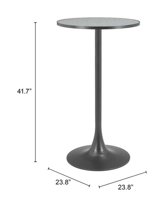 Zuo Modern Bite Bar Table Gray & Black
