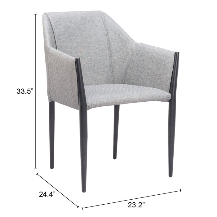 Zuo Modern Andover Dining Chair (Set of 2) Slate Gray