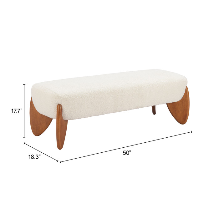 Zuo Modern Charm Bench Ivory