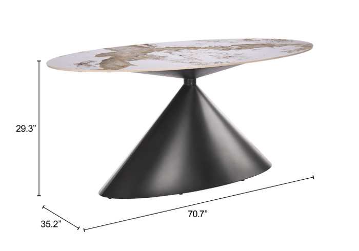 Zuo Modern Armana Dining Table White & Brown