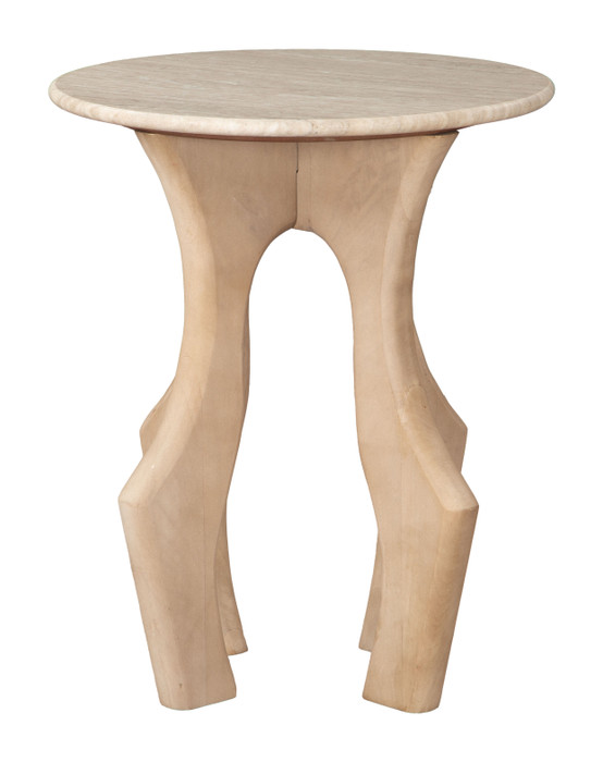Zuo Modern Eda Side Table White & Natural