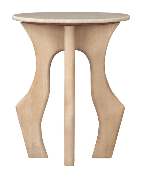Zuo Modern Eda Side Table White & Natural