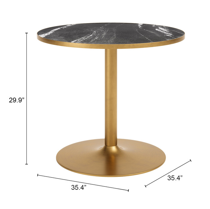 Zuo Modern Batu Dining Table Black & Gold