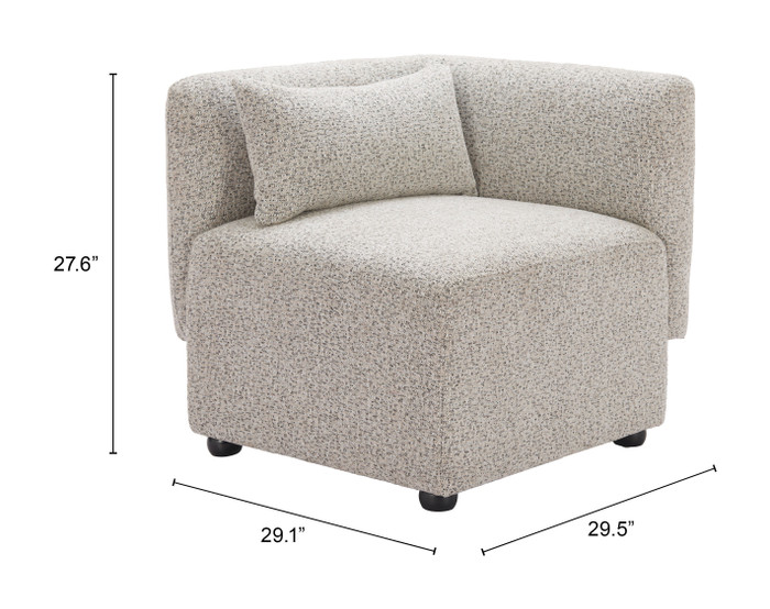 Zuo Modern Simu Corner Chair Dune Greige