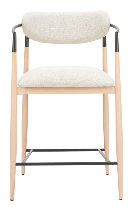 Zuo Modern Equinox Counter Stool Oyster Gray & Natural