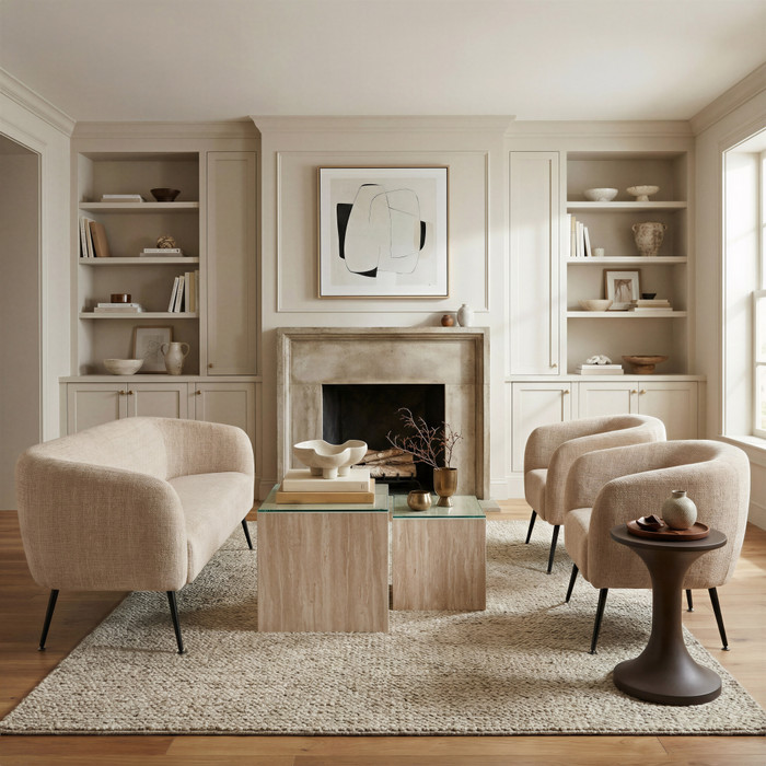 Zuo Modern Racine Accent Chair Linen Beige