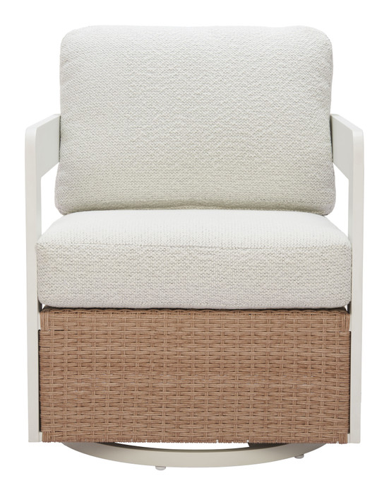 Zuo Modern Gelo Swivel Chair White & Brown