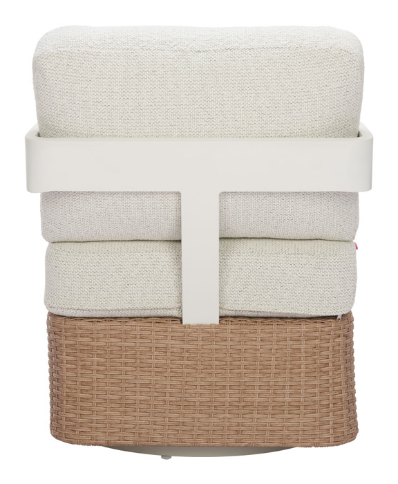 Zuo Modern Gelo Swivel Chair White & Brown