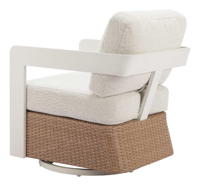 Zuo Modern Gelo Swivel Chair White & Brown