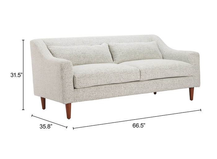 Zuo Modern Koseli Loveseat Pewter Gray