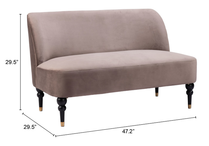 Zuo Modern Bintulu Loveseat Taupe
