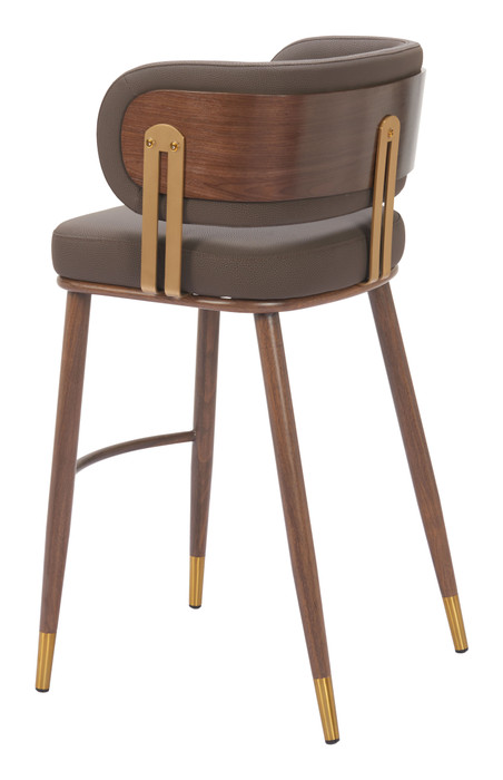 Zuo Modern Brew Barstool Brown & Walnut