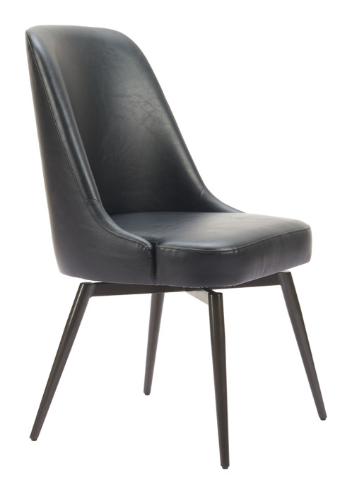Zuo Modern Keppel Swivel Dining Chair (Set of 2) Black