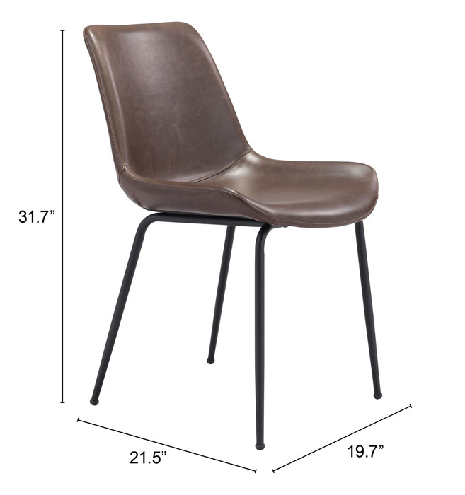 Zuo Modern Byron Dining Chair (Set of 2) Brown