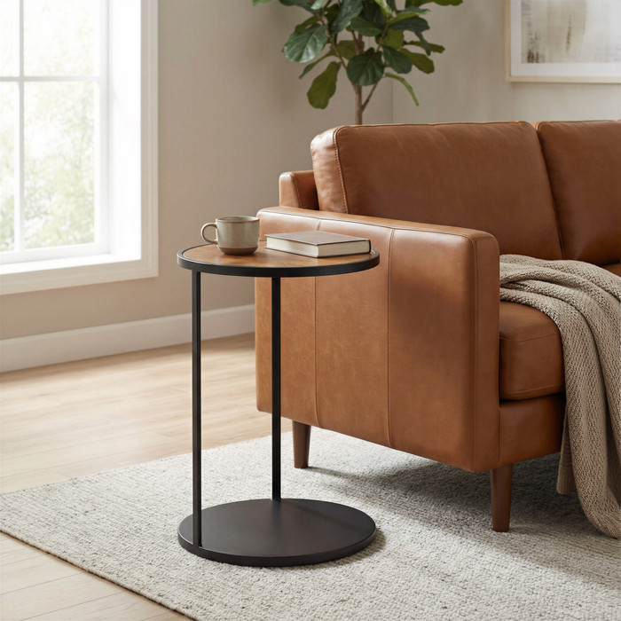 Zuo Modern Nodo Side Table Brown & Black