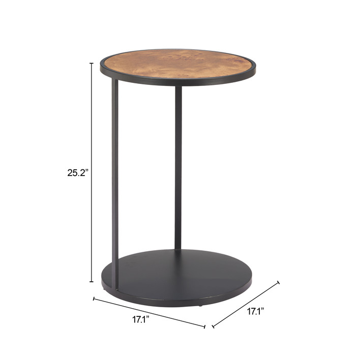 Zuo Modern Nodo Side Table Brown & Black