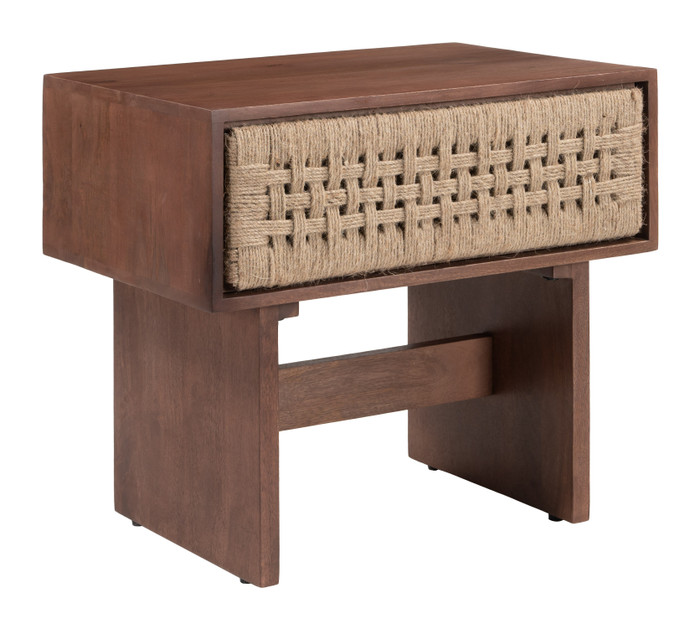 Zuo Modern Amaria Nightstand Natural & Walnut