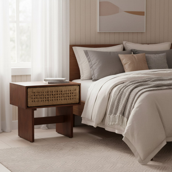 Zuo Modern Amaria Nightstand Natural & Walnut