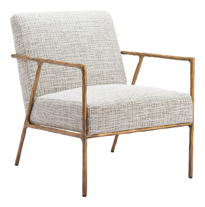 Zuo Modern Norrebro Accent Chair Beige Frost