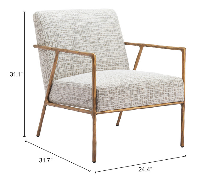 Zuo Modern Norrebro Accent Chair Beige Frost
