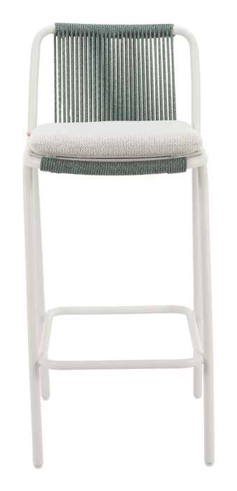 Zuo Modern Luft Barstool (Set of 2) White & Green