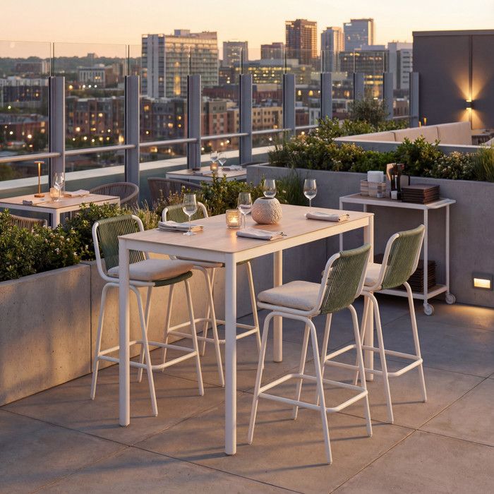 Zuo Modern Luft Barstool (Set of 2) White & Green