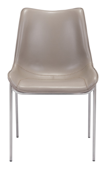 Zuo Modern Magnus Dining Chair (Set of 2) Brown & Silver