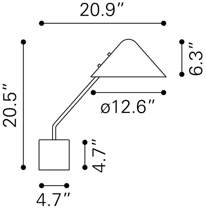 Zuo Modern Pike Table Lamp Black & White