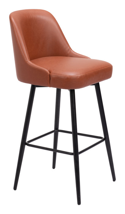 Zuo Modern Keppel Swivel Barstool Brown