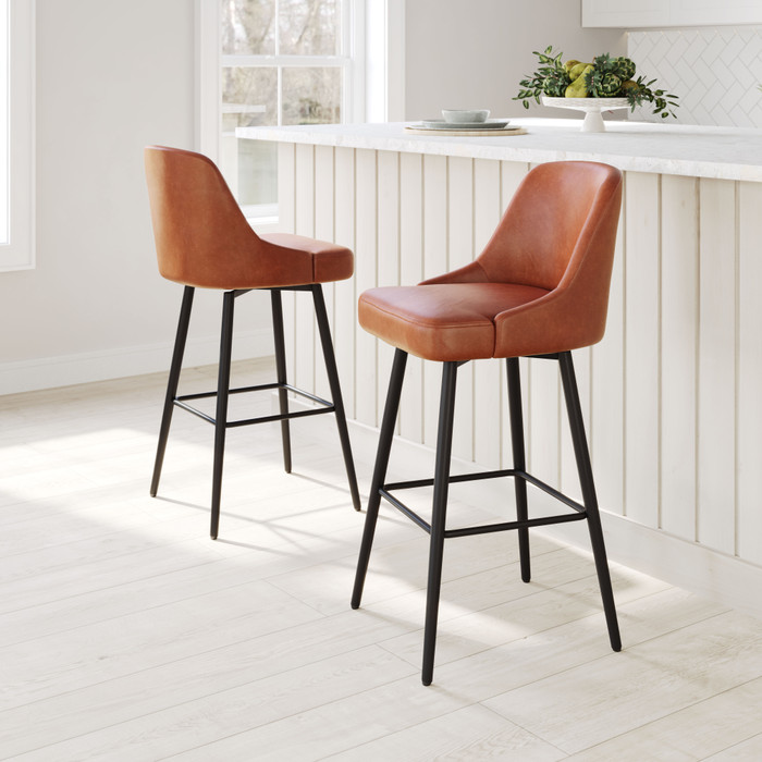 Zuo Modern Keppel Swivel Barstool Brown
