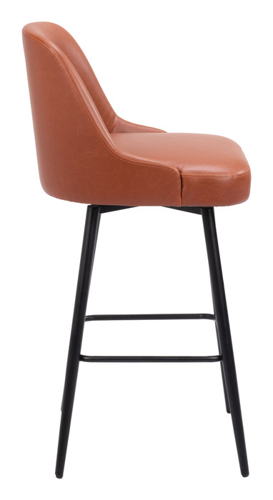 Zuo Modern Keppel Swivel Barstool Brown