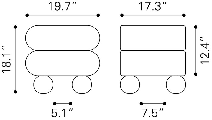 Zuo Modern Davao Ottoman Gray