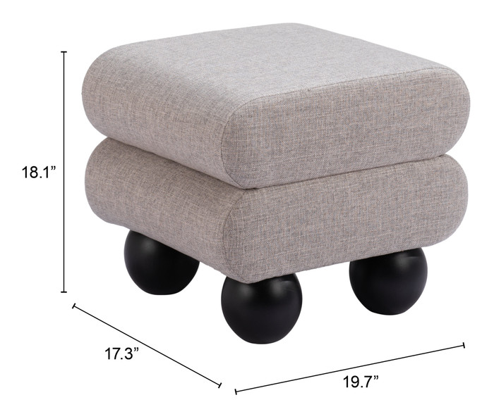 Zuo Modern Davao Ottoman Gray