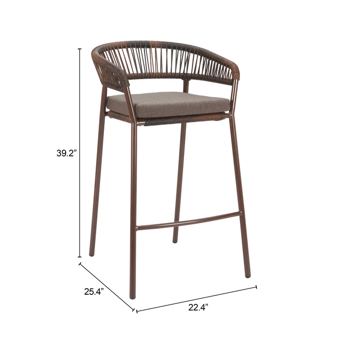 Zuo Modern Skye Barstool (Set of 2) Brown