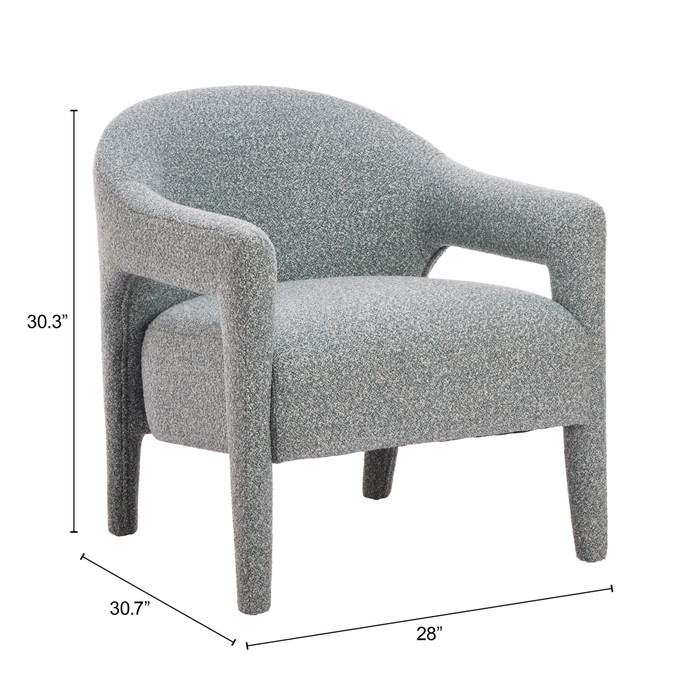 Zuo Modern Eluma Accent Chair Dusty Teal